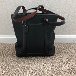 Coach Black and Brown Leather Tote
